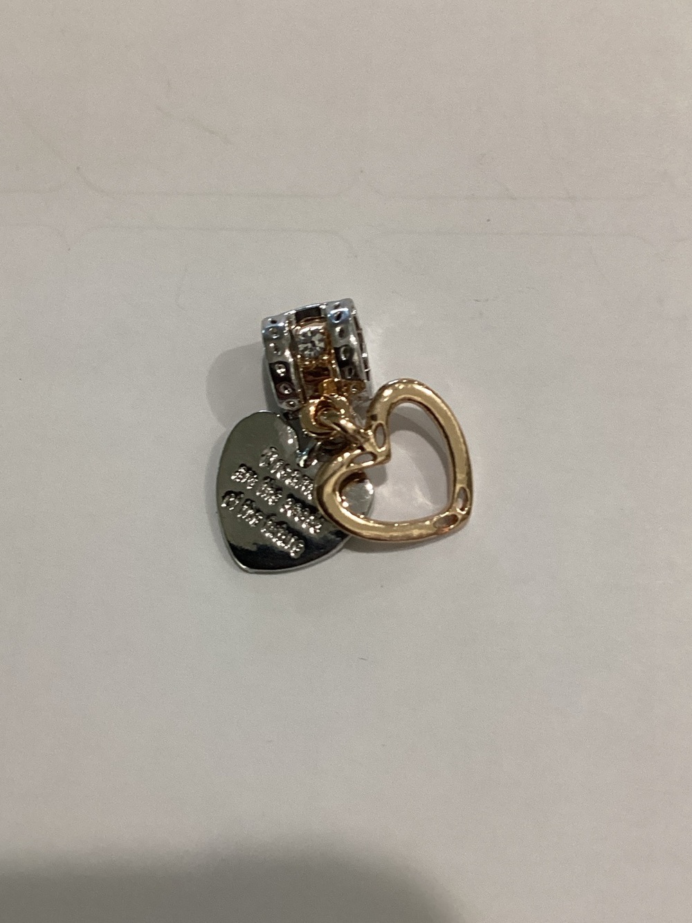 Two-Tone Heart Charm in Gold and Silverβ